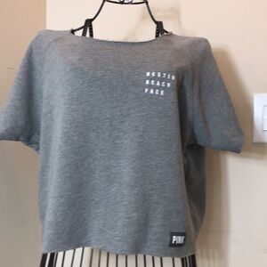 PINK Victoria’s Secret Cropped Sweatshirt “Resting Beach Face” Size Small